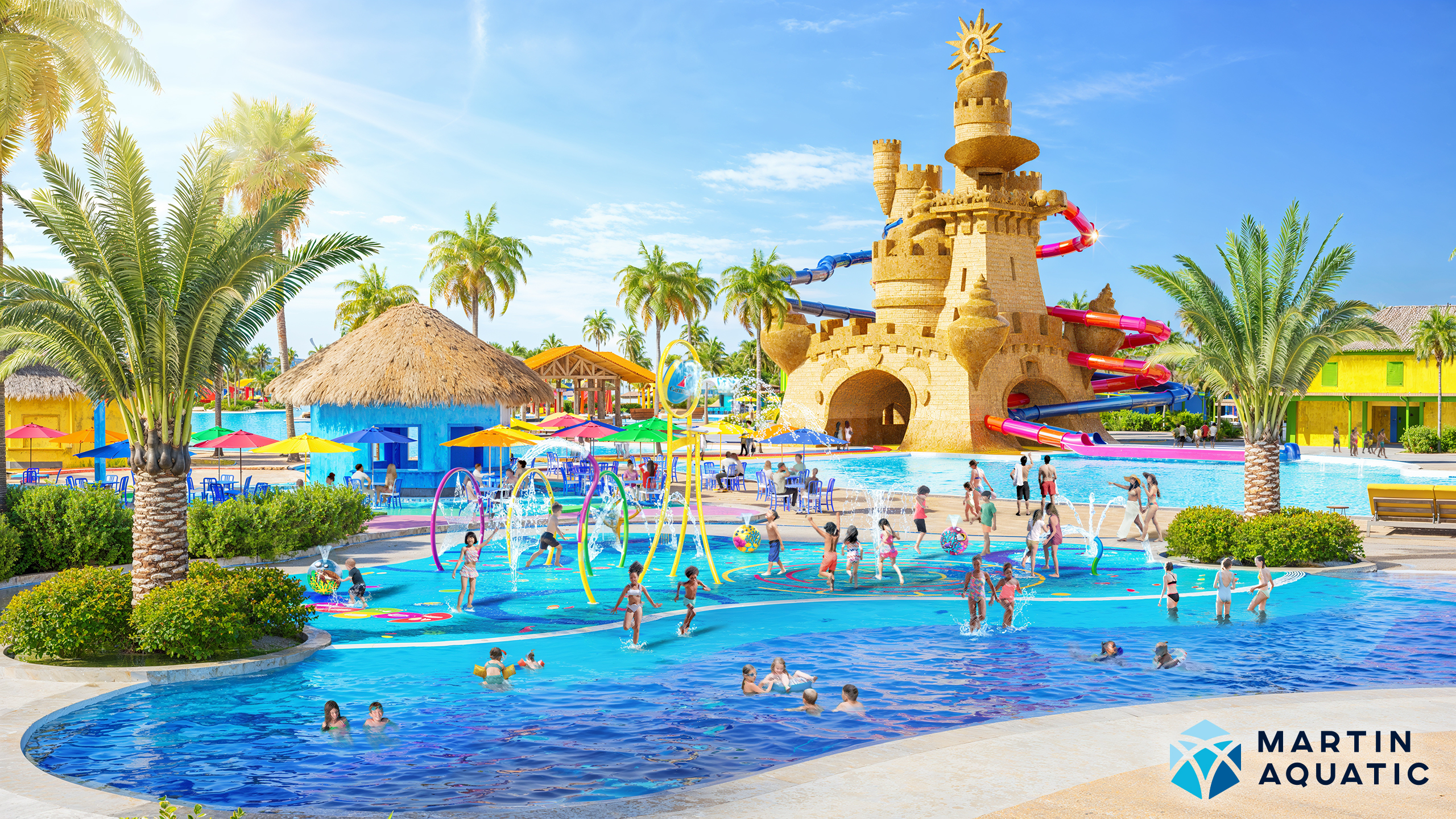Render of a water park