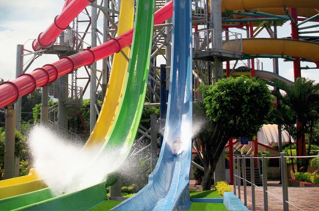 Freefall Water Slide at El Rollo (Parque Acuatico) Water Park Mexico