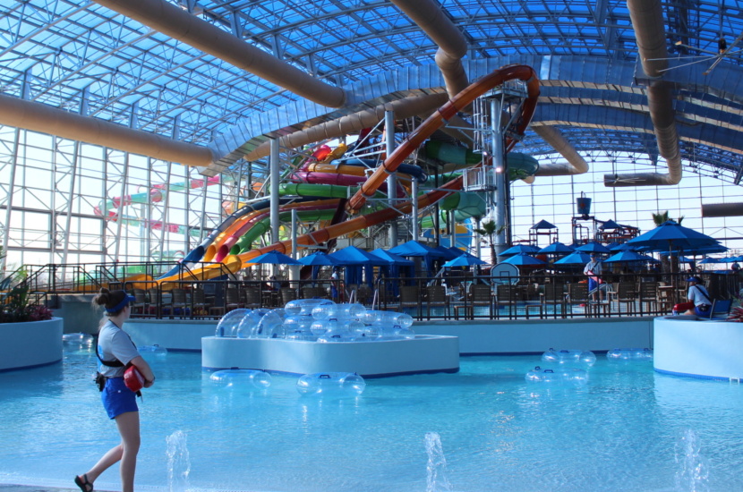 People in indoor waterpark